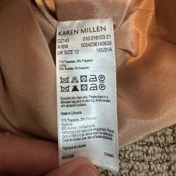 A131 Karen Millen Camel Sculpted Draped Sheath Dress | Size US 8 | Worn on TV! - Picture 8 of 11
